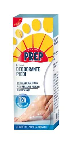 Prep Crema Deodorante Piedi Antiodore con Talco, Aloe Biologico e Mentolo