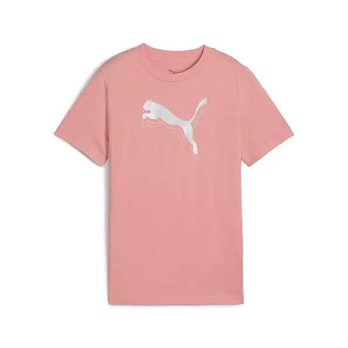 PUMA Ess Metallic Tee G, Magliette Bambina, Pink Fruit