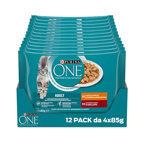 Purina One Cibo Umido per Gatti Adulti con Pollo, Manzo e Verdure