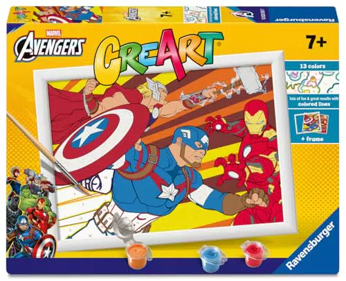 Ravensburger Creart Serie D: Marvel Captain America - Dipingi per Bambini 7+ Anni