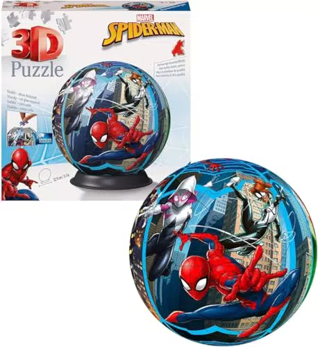 Ravensburger Puzzle 3D Ball Marvel: Spiderman - Gioco da Costruire per Bambini 6+