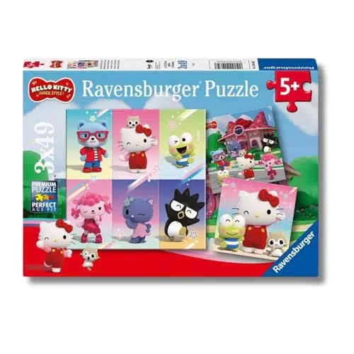 Ravensburger - Puzzle Hello Kitty Confezione Tripletta per Bambini 5 Anni