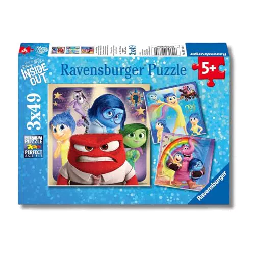 Ravensburger Puzzles Inside Out - Confezione da 3 Puzzle per Bambini 5 Anni