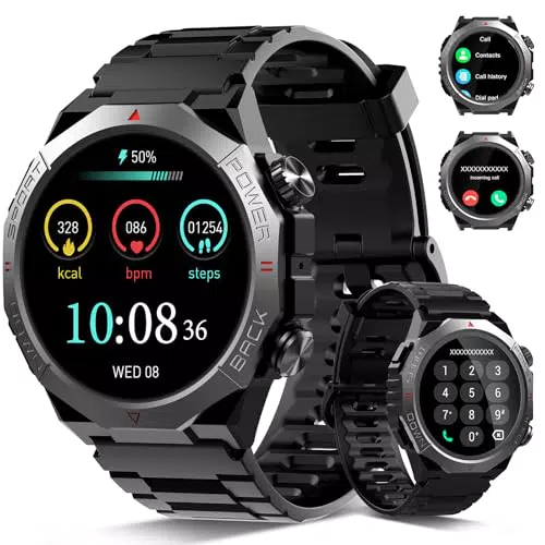 Smartwatch Militare Uomo con Chiamate Bluetooth e 110+ Modalità Sportive