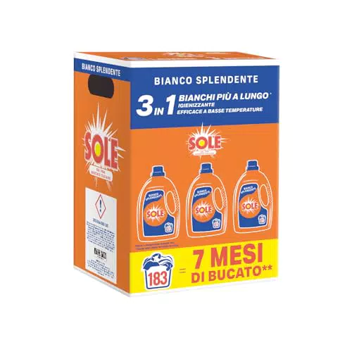 Sole Detersivo Lavatrice Liquido Igienizzante per Macchie a Basse Temperature