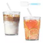 Sporway Bicchieri con Coperchio e Cannuccia per Bevande Calde e Fredde
