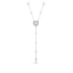 Swarovski Collana a Y Ariana Grande con Crystal Pearl e Placcatura in Rodio