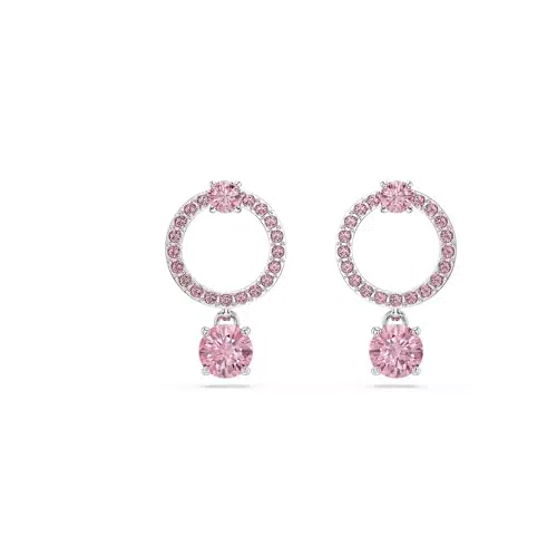 Swarovski Orecchini Pendentivi Attract Taglio Round Placcati Rodio