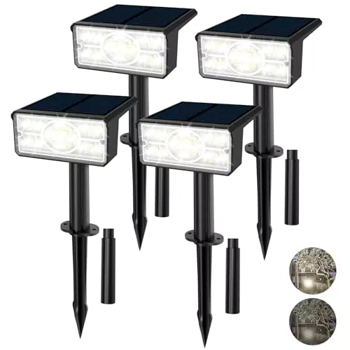 T-SUNUS Faretti Solari da Esterno IP65 Impermeabili con 2 Livelli di Luminosità