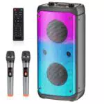 TAMPROAD Cassa Bluetooth con Microfoni e Luce RGB per Karaoke e Party