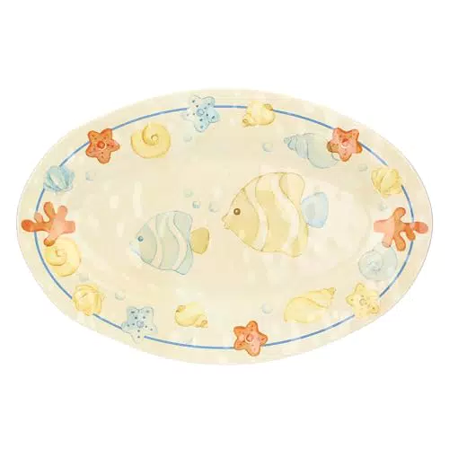 THUN Vassoio Ovale in Melammina Linea Mare da Amare - Idea Regalo Cucina