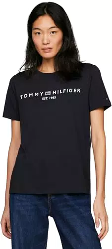 Tommy Hilfiger T-Shirt Donna Maniche Corte Scollo Rotondo