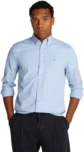 Tommy Hilfiger Camicia Flex Poplin Gingham Regular Fit Uomo