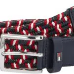 Tommy Hilfiger Cintura Denton Elastic Leather Intrecciata 3,5 cm Uomo
