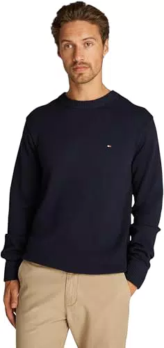 Tommy Hilfiger Uomo Pullover Chunky Cotton Crew Neck Pullover in Maglia