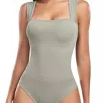 Vancavoo Body Donna Senza Manica Elegante e Contenitivo con Scollo Quadrato