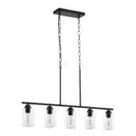 VEVOR Lampadario a Sospensione Regolabile per Sala da Pranzo E27, 60W, Metallo e Vetro