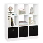 WOLTU Libreria a Cubi, Scaffale in Legno con Cassetti, Modello SK041ws