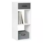WOLTU Libreria da Terra a 3 Livelli con Cassetto per Studio e Soggiorno, SK055ws