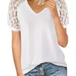 Yuson Girl Maglietta Donna Manica Corta Scollo a V Casual Vintage Patchwork