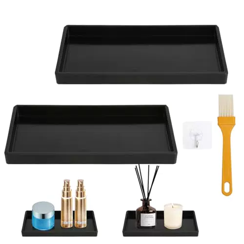 Vassoi da Bagno in Plastica - Vassoi Rettangolari con Gancio e Spazzola