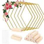 Centrotavola Floreale in Metallo con Base in Legno - Decorazioni Artigianali per Matrimonio