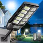 Adewalk Lampione Solare LED Esterno IP66 con Telecomando e Sensore di Movimento