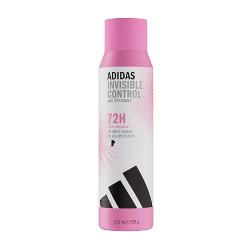 Adidas Invisible Control Deodorante Spray Antitraspirante Donna, 72 Ore di Protezione
