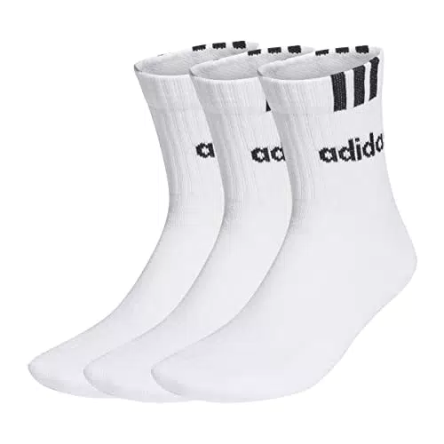 Adidas 3-Stripes Linear Mezzocalze Imbottite Unisex per Adulti