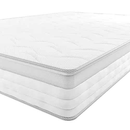 Amazon Basics Materasso Matrimoniale a Molle Insacchettate 7 Zone Medio-Rigido