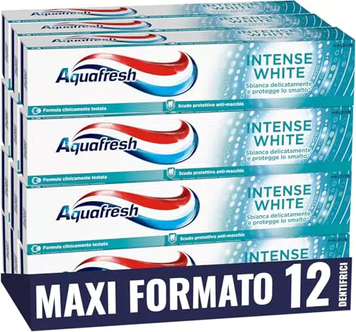 Aquafresh Intense White Dentifricio Sbiancante, Gengive Sane e Alito Fresco