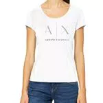 Armani Exchange Maglietta a Maniche Corte da Donna con Logo Strass