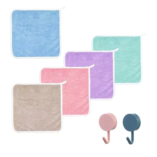 ATBUSS Asciugamani in Coral Fleece con Ganci, Panno Morbido per Bambini