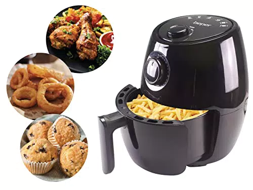 BEPER P101FRI001 Friggitrice ad aria calda senza olio, timer e temperatura regolabile