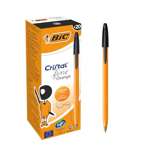 BIC Penne a Sfera Cristal Original Fine per Scuola e Ufficio, Punta Fine 0.8mm