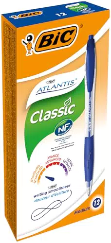 BIC Atlantis Classic - Penne a Sfera a Scatto Punta Media per Cancelleria