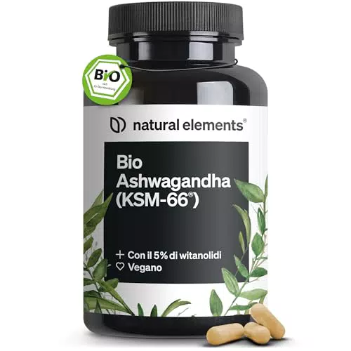 Bio Ashwagandha KSM-66 - Alto Dosaggio - Capsule di Polvere di Withania Somnifera