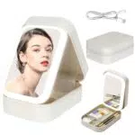 Ibridea Borsa Trucco da Viaggio con Specchio Illuminato e LED Portatile