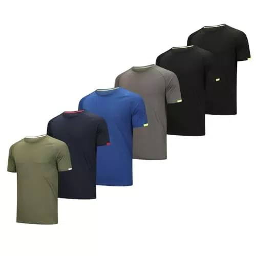 Bsrpolry T-Shirt Sportiva Uomo Manica Corta Girocollo per Palestra e Corsa