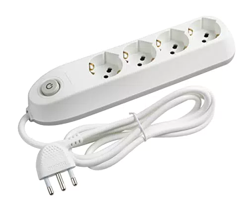 BTICINO Ciabatta Multipresa Elettrica Poker con Interruttore e Cavo 1,5m