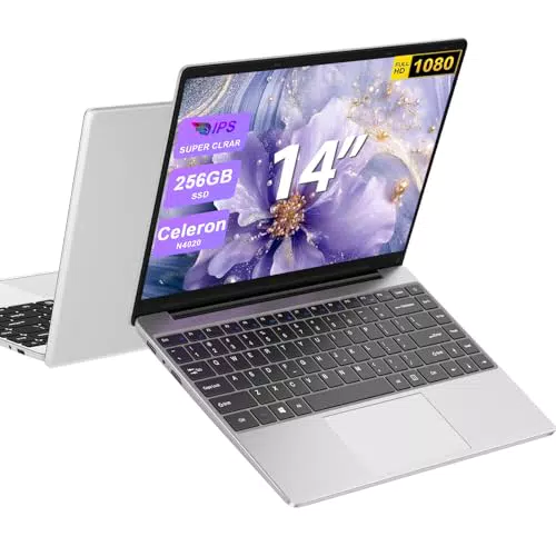 Bvate PC Portatile 14" Laptop Celeron N4020, Win 11, 256 GB, Supporto SSD 1TB