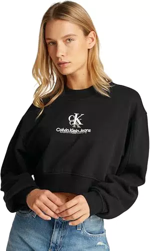 Calvin Klein Felpa Crewneck Cropped Donna Shadow Graphic