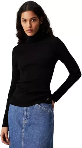 Calvin Klein Pullover Woven Roll Neck Sweater Donna