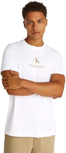 Calvin Klein Uomo T-shirt Maniche Corte Shadow Logo Tee Regular Fit