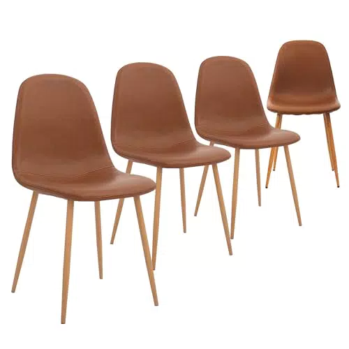 CangLong Sedie da pranzo imbottite in stile scandinavo con gambe in metallo