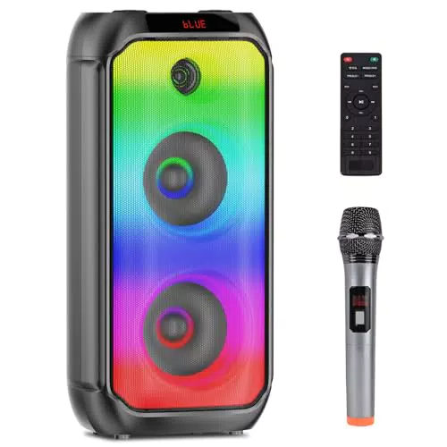 Cassa Bluetooth 80W Peak TWS: Altoparlante Portatile Stereo con Luci LED e Microfono
