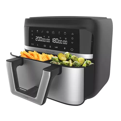 Cecotec Friggitrice ad Aria Cecofry Dual 9000 - 9 Litri, Digitale e Dietetica