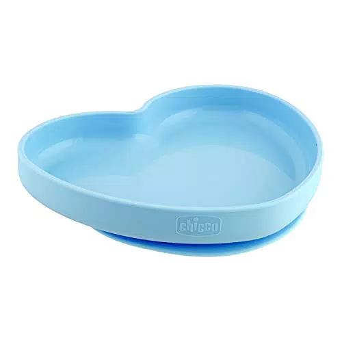 Chicco Piatto Cuore con Ventosa in Silicone, Morbido e Lavabile in Lavastoviglie