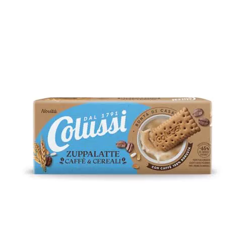 Colussi Biscotti Secchi Zuppalatte Caffè e Cereali - Senza Olio di Palma, Fonte di Fibre
