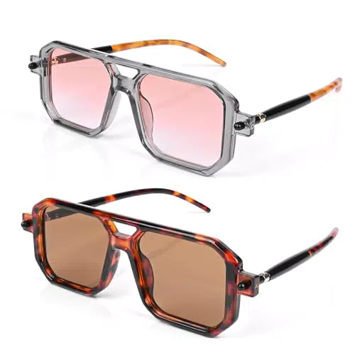 Comius Occhiali da Sole Quadrati Vintage Retrò Anni '70 per Uomo e Donna